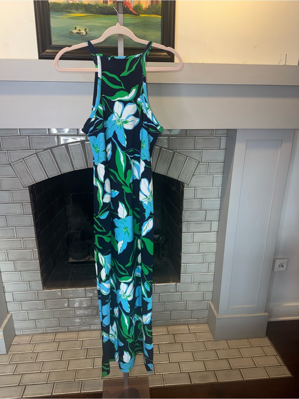 Boston Proper Beyond Travel Summer Lilies Maxi Dress Sz Medium - NWOT - Picture 4 of 6